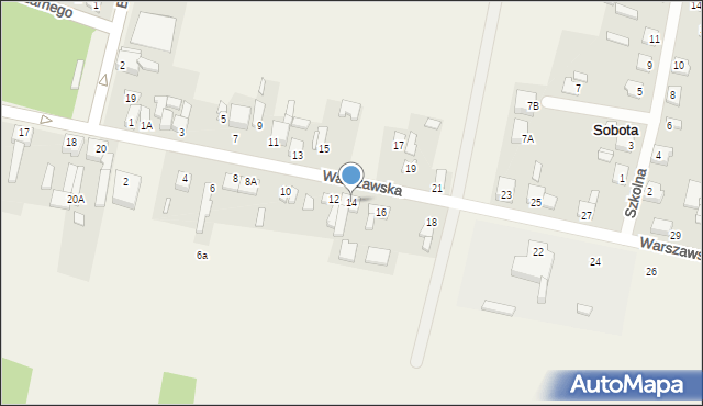 Sobota, Warszawska, 14, mapa Sobota