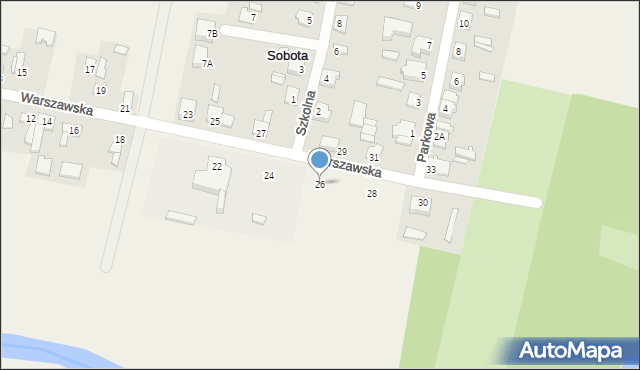 Sobota, Warszawska, 26, mapa Sobota