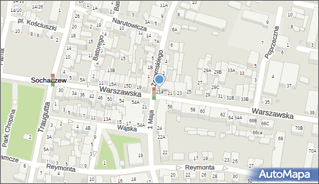 Sochaczew, Warszawska, 21a, mapa Sochaczew