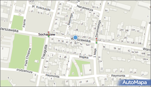 Sochaczew, Warszawska, 50, mapa Sochaczew