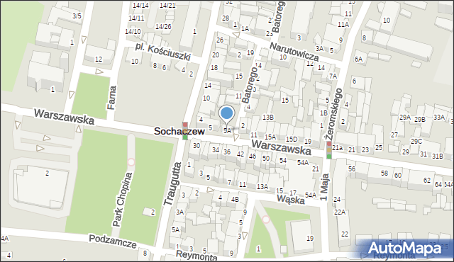 Sochaczew, Warszawska, 5A, mapa Sochaczew