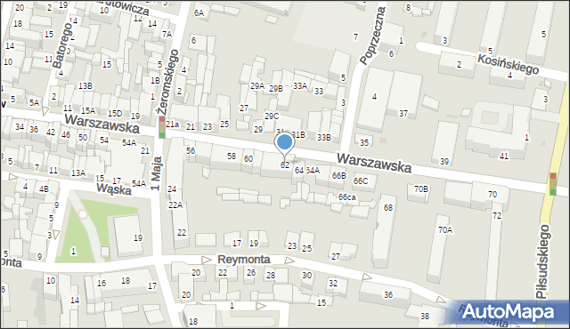 Sochaczew, Warszawska, 62, mapa Sochaczew