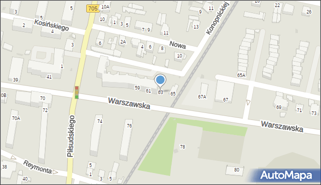 Sochaczew, Warszawska, 63, mapa Sochaczew