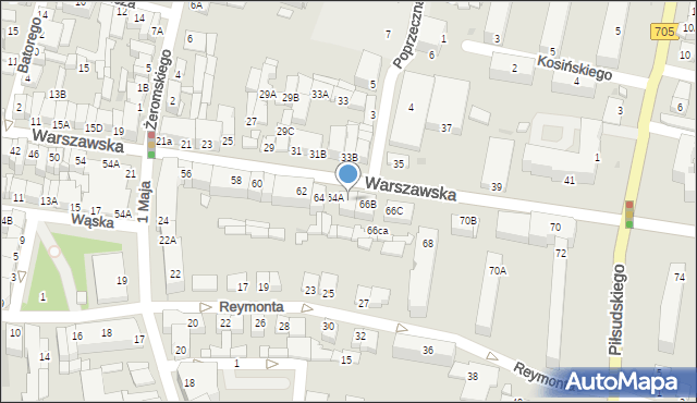 Sochaczew, Warszawska, 66A, mapa Sochaczew