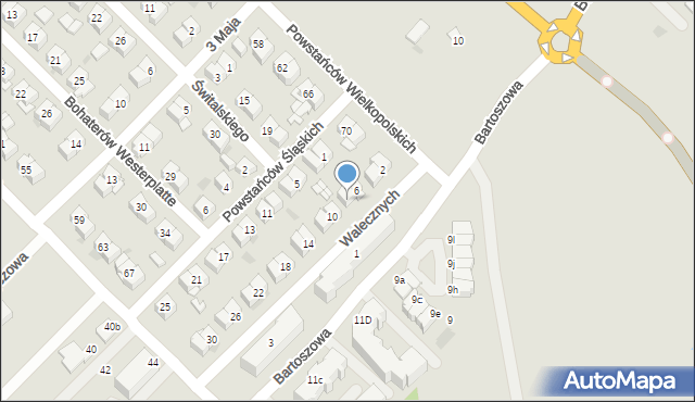 Sokołów Podlaski, Walecznych, 8, mapa Sokołów Podlaski