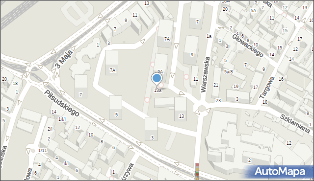 Sosnowiec, Warszawska, 13a, mapa Sosnowca