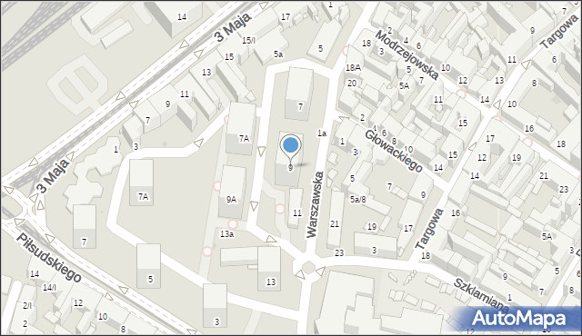 Sosnowiec, Warszawska, 9, mapa Sosnowca