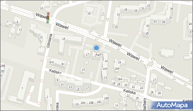 Sosnowiec, Wawel, 17A, mapa Sosnowca