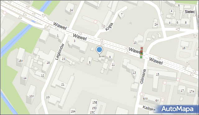 Sosnowiec, Wawel, 7, mapa Sosnowca