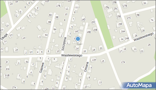 Sosnowiec, Wasilewskiego Leona, 14a, mapa Sosnowca