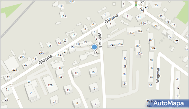 Sosnowiec, Wagowa, 3, mapa Sosnowca