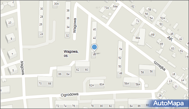 Sosnowiec, Wagowa, 46, mapa Sosnowca