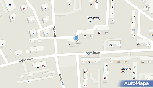 Sosnowiec, Wagowa, 68, mapa Sosnowca