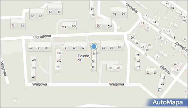 Sosnowiec, Wagowa, 94, mapa Sosnowca