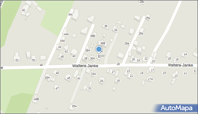 Sosnowiec, Waltera-Janke Zygmunta, gen., 32, mapa Sosnowca
