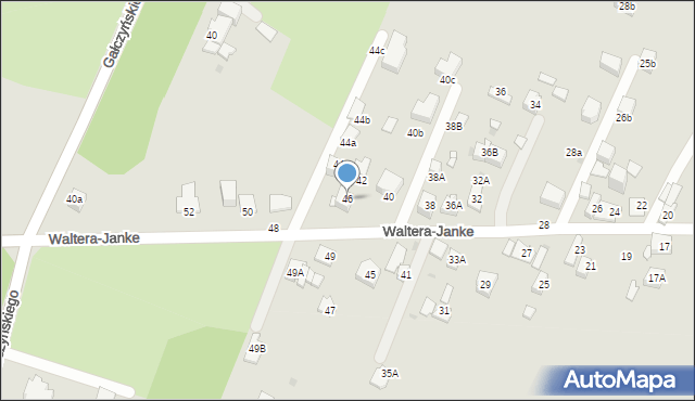 Sosnowiec, Waltera-Janke Zygmunta, gen., 46, mapa Sosnowca