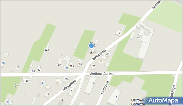 Sosnowiec, Waltera-Janke Zygmunta, gen., 56A, mapa Sosnowca