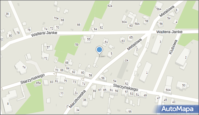 Sosnowiec, Waltera-Janke Zygmunta, gen., 61d, mapa Sosnowca