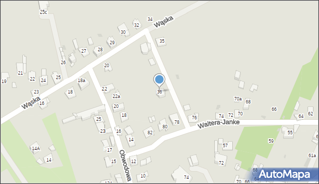 Sosnowiec, Wąska, 36, mapa Sosnowca