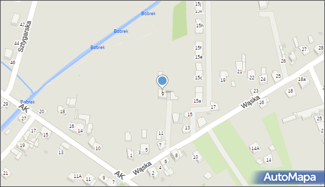 Sosnowiec, Wąska, 9, mapa Sosnowca