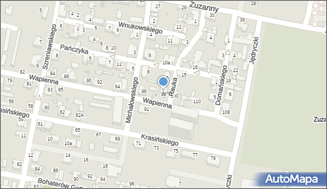 Sosnowiec, Wapienna, 98, mapa Sosnowca