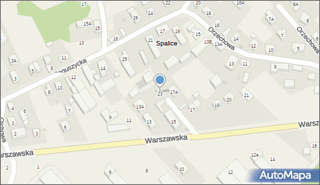 Spalice, Warszawska, 15a, mapa Spalice