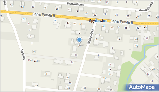 Spytkowice, Wadowicka, 10, mapa Spytkowice