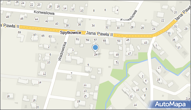 Spytkowice, Wadowicka, 1A, mapa Spytkowice