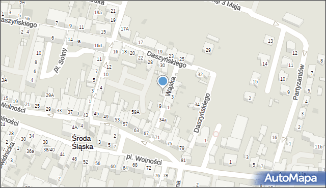 Środa Śląska, Wąska, 2a, mapa Środa Śląska