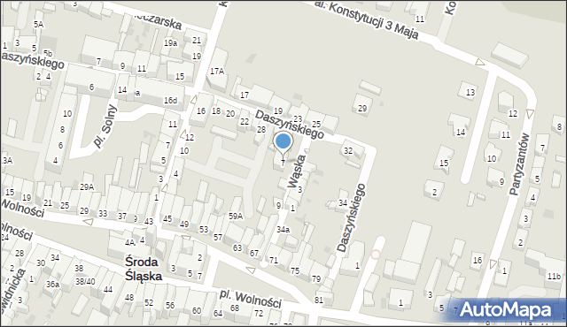 Środa Śląska, Wąska, 7, mapa Środa Śląska