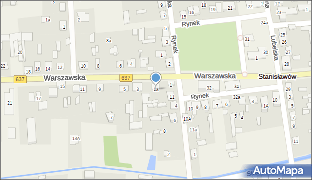 Stanisławów, Warszawska, 1a, mapa Stanisławów