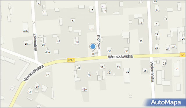 Stanisławów, Warszawska, 38, mapa Stanisławów