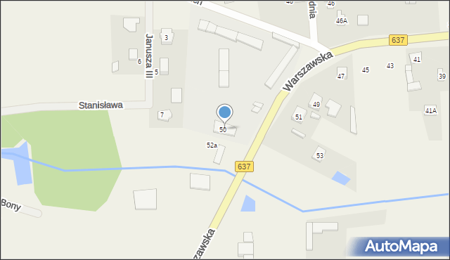 Stanisławów, Warszawska, 52, mapa Stanisławów