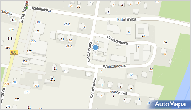 Stanisławów Pierwszy, Warsztatowa, 2, mapa Stanisławów Pierwszy