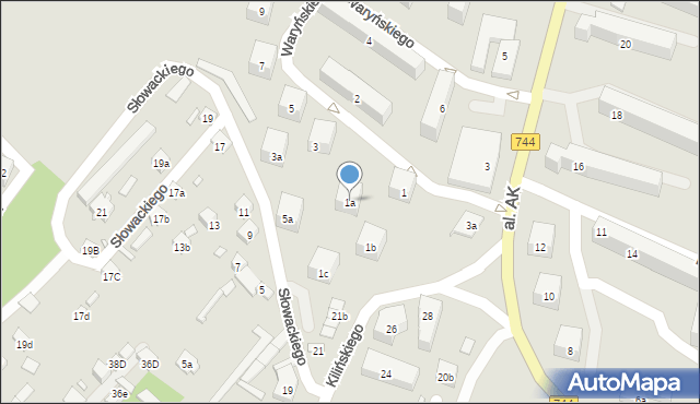 Starachowice, Waryńskiego Ludwika, 1a, mapa Starachowic