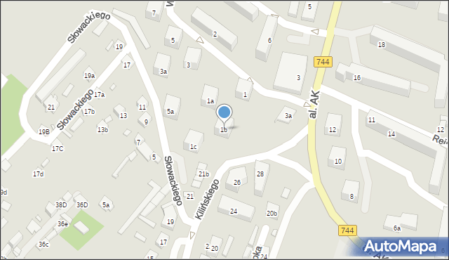 Starachowice, Waryńskiego Ludwika, 1b, mapa Starachowic
