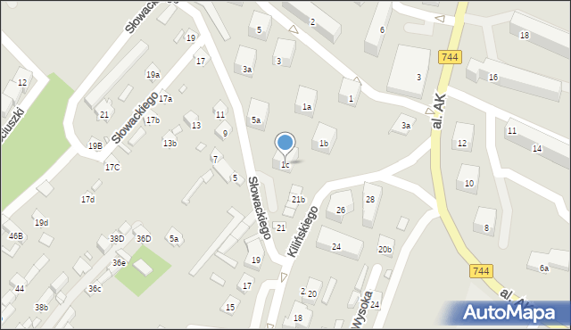 Starachowice, Waryńskiego Ludwika, 1c, mapa Starachowic