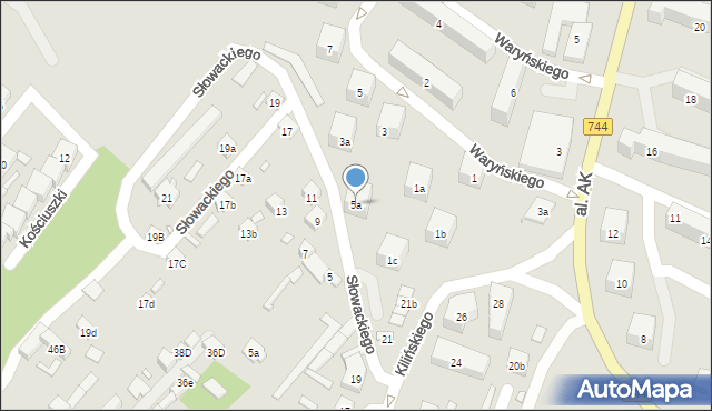 Starachowice, Waryńskiego Ludwika, 5a, mapa Starachowic