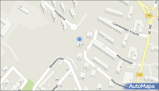 Starachowice, Waryńskiego Ludwika, 9, mapa Starachowic