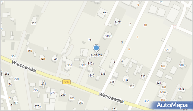 Stare Babice, Warszawska, 340/340A, mapa Stare Babice