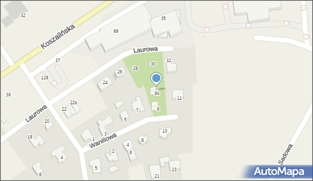 Stare Bielice, Waniliowa, 9c, mapa Stare Bielice