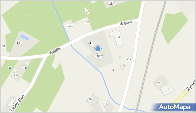 Stare Budy, Wąska, 36, mapa Stare Budy