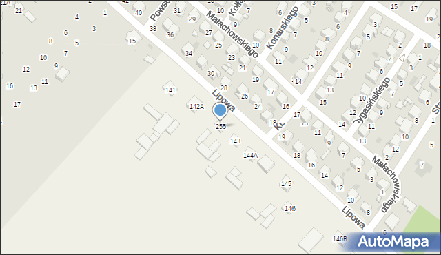 Stróża, Wapienna, 255, mapa Stróża