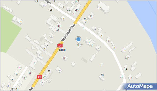 Stryków, Warszawska, 28, mapa Stryków