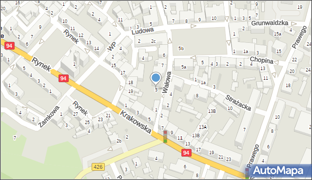 Strzelce Opolskie, Wałowa, 3, mapa Strzelce Opolskie