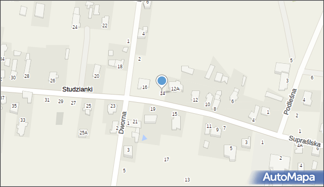 Studzianki, Wasilkowska, 14, mapa Studzianki