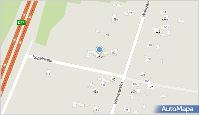 Suchedniów, Warszawska, 65a, mapa Suchedniów