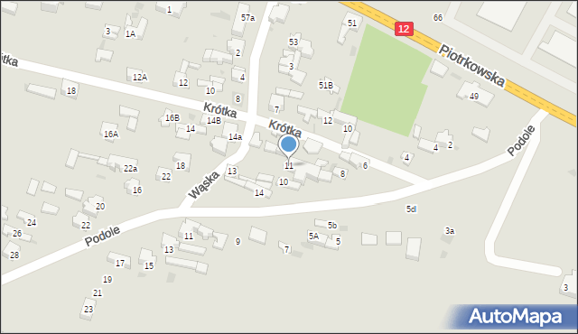 Sulejów, Wąska, 11, mapa Sulejów