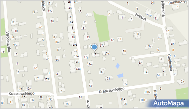 Sulejówek, Warecka, 17, mapa Sulejówek