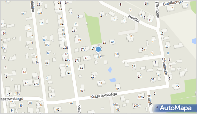 Sulejówek, Warecka, 17e, mapa Sulejówek